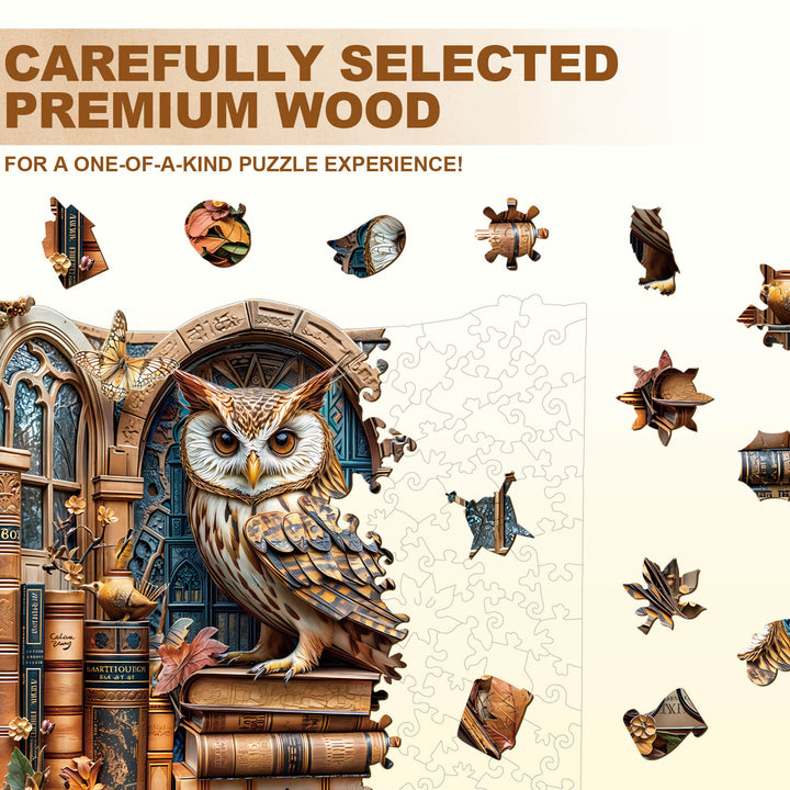 Bookcase owl Wooden Jigsaw Puzzle