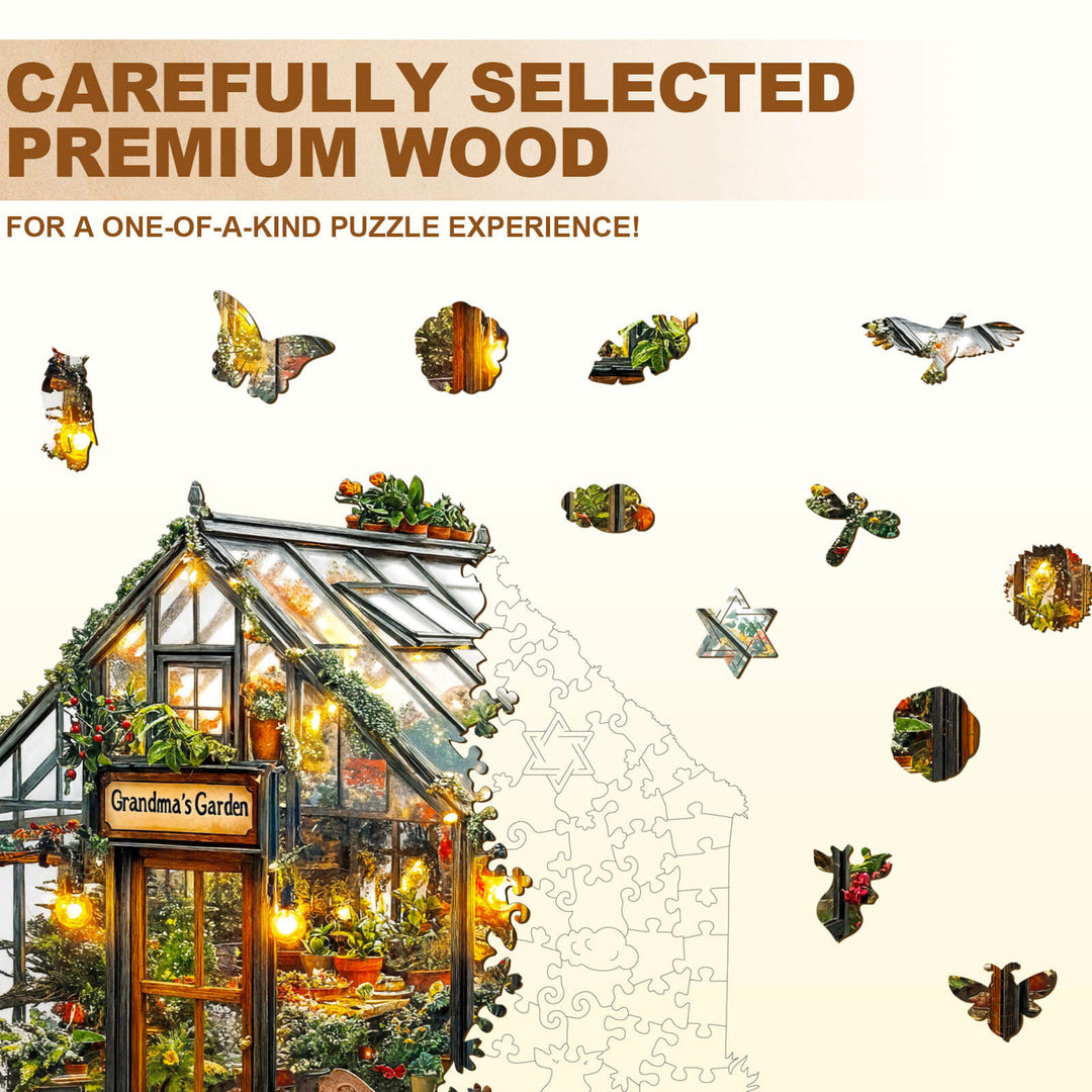 Grandma's Garden Wooden Jigsaw Puzzle