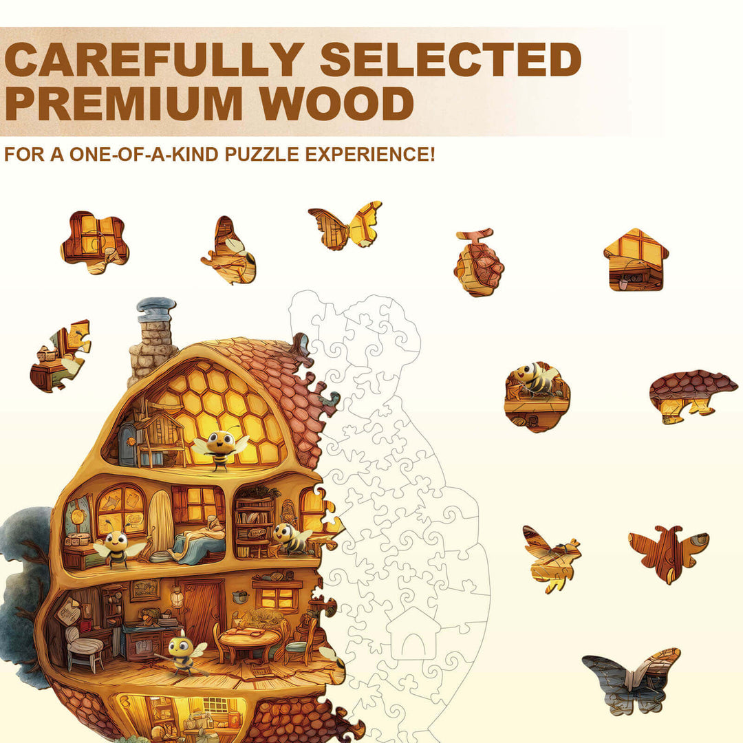 Bee Hut Wooden Jigsaw Puzzle