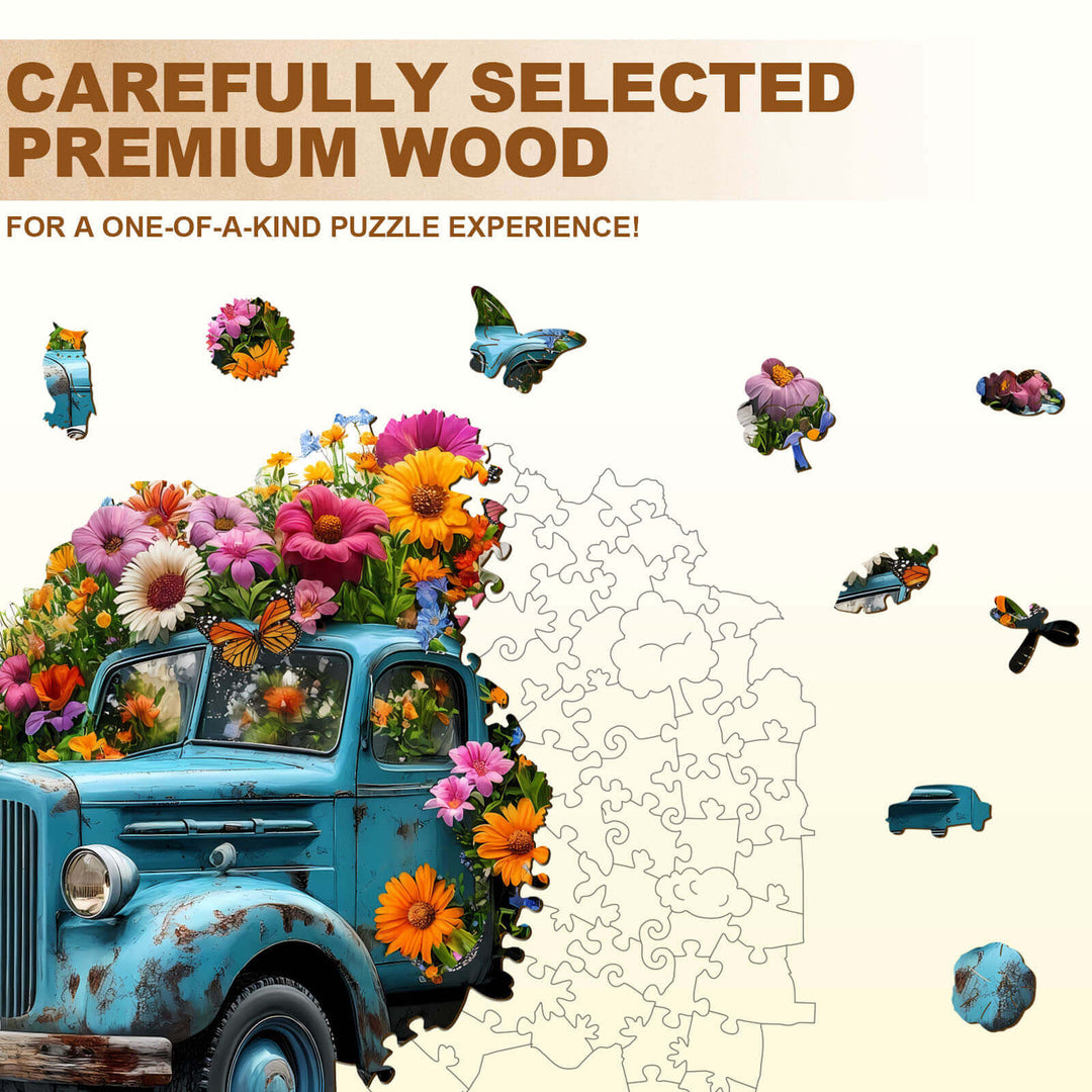 Flower Truck Wooden Jigsaw Puzzle