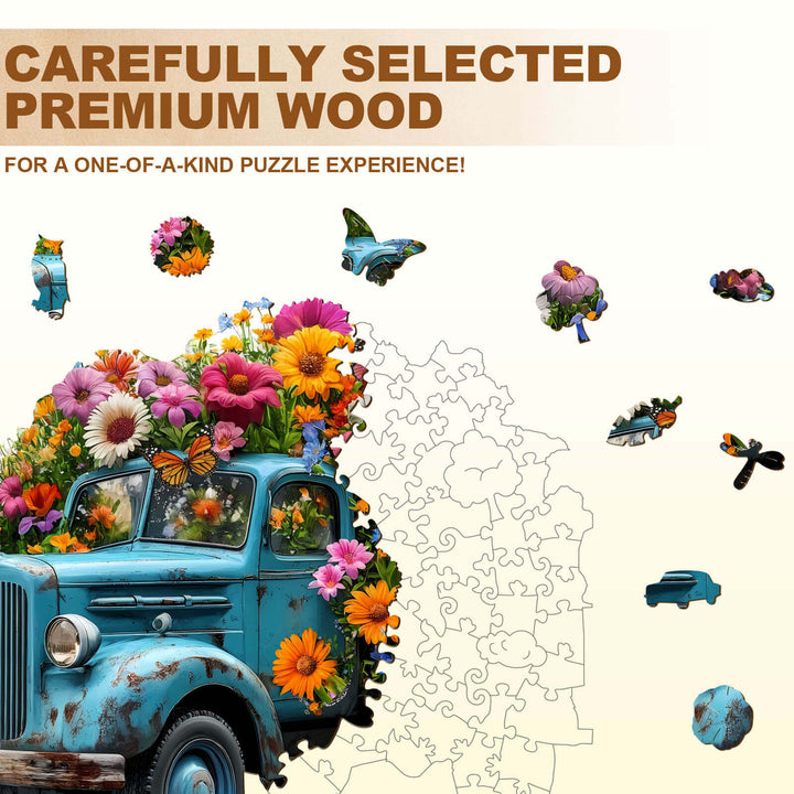 Flower Truck Wooden Jigsaw Puzzle