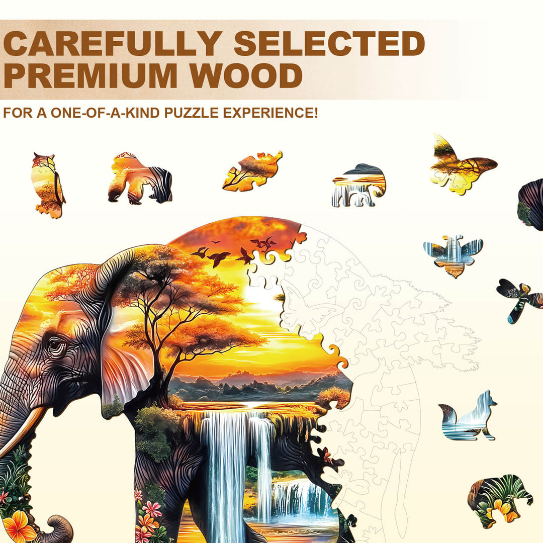 African elephant Wooden Jigsaw Puzzle