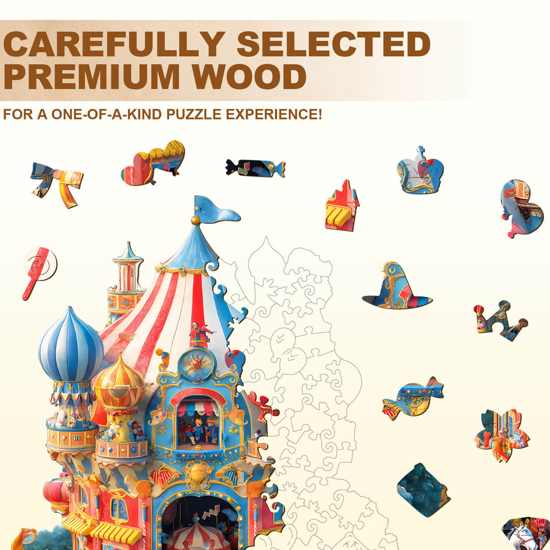 Colorful Circus Wooden Jigsaw Puzzle