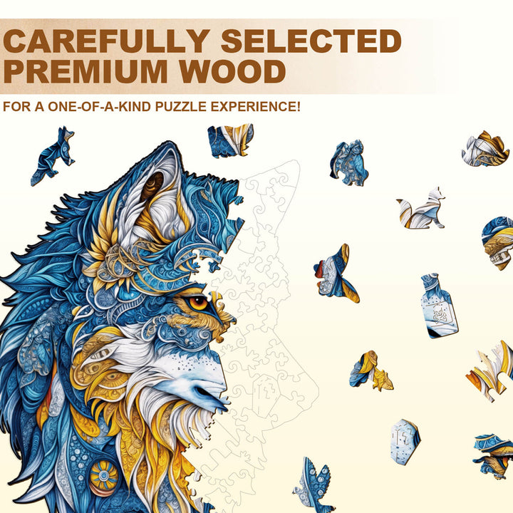 Vivid wolf Wooden Jigsaw Puzzle