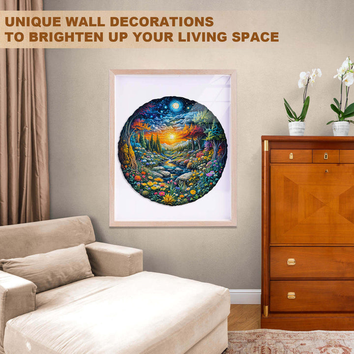 Sun and Moon Forest Wooden Jigsaw Puzzle