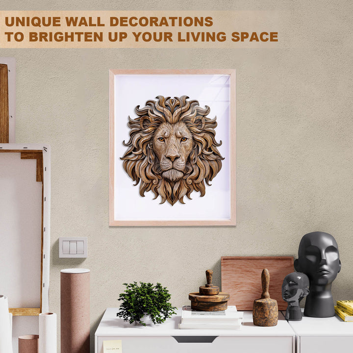 Woodcarved lion Wooden Jigsaw Puzzle