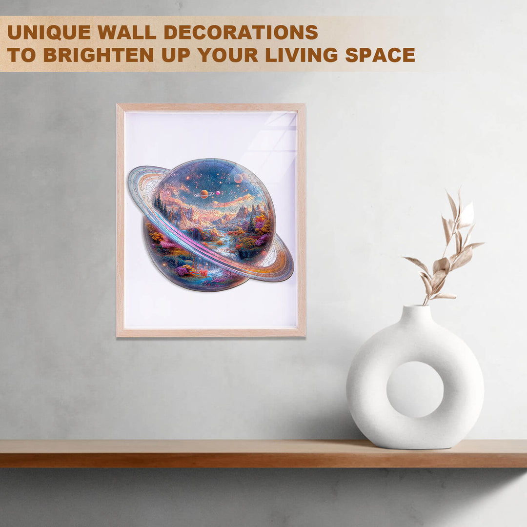 Transparent Saturn Wooden Jigsaw Puzzle