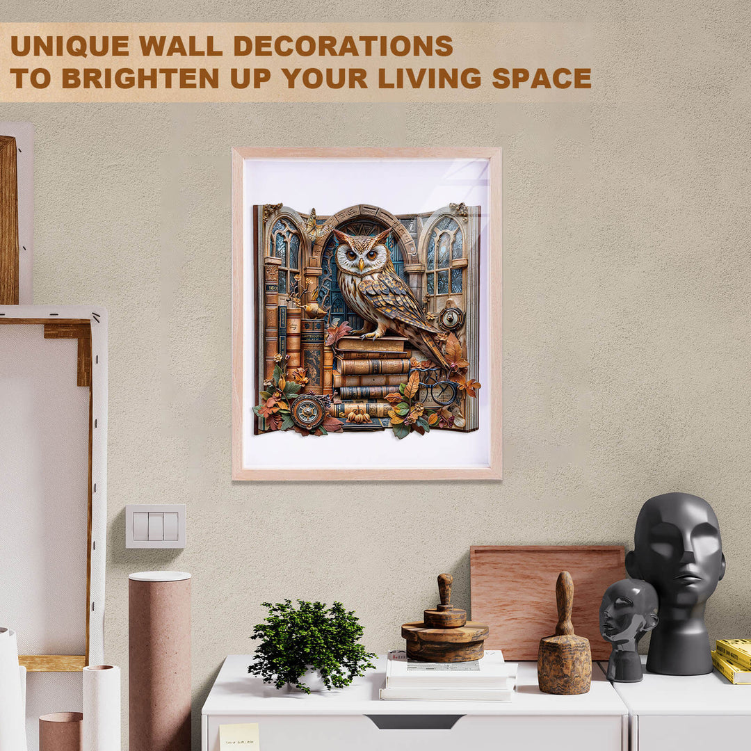 Bookcase owl Wooden Jigsaw Puzzle