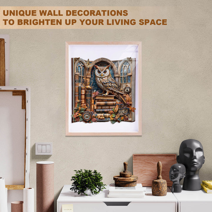 Bookcase owl Wooden Jigsaw Puzzle
