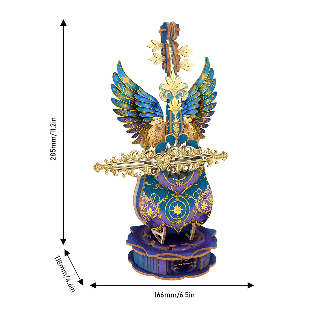 Cello Mechanical Music Box,3D Wooden Puzzle Kit