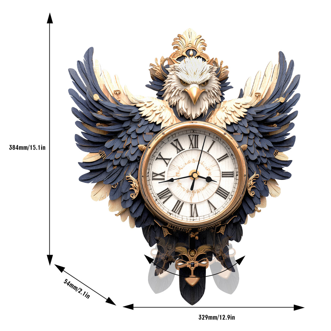 Majestic Eagle DIY Wooden Clock, 3D Puzzle Craft Kit