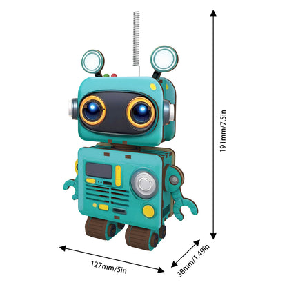 Cute Robot 3D DIY Walkie Talkie, STEM Wooden Puzzle Kit (1 pair)