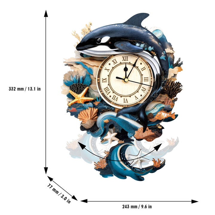 Ocean Rhythm 3D Wooden Puzzle Clock, DIY Craft Kit