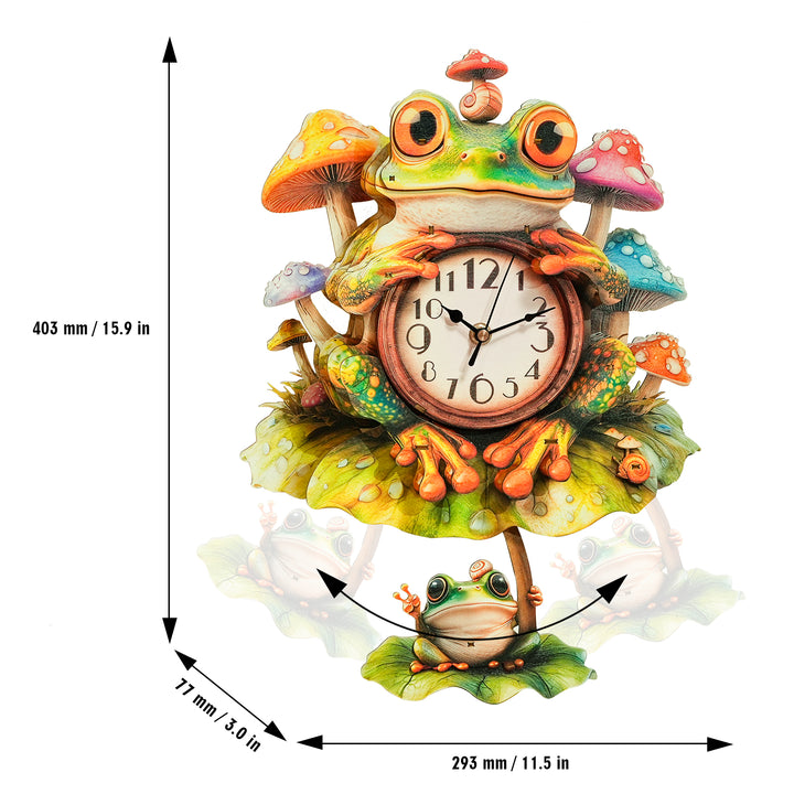Forest Frog 3D Wooden Puzzle Clock, Gift  for DIY Lovers, Home Decor