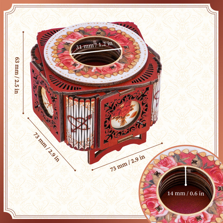 Love Ring Box Mechanical DIY Kit, 3D Wooden Music Box