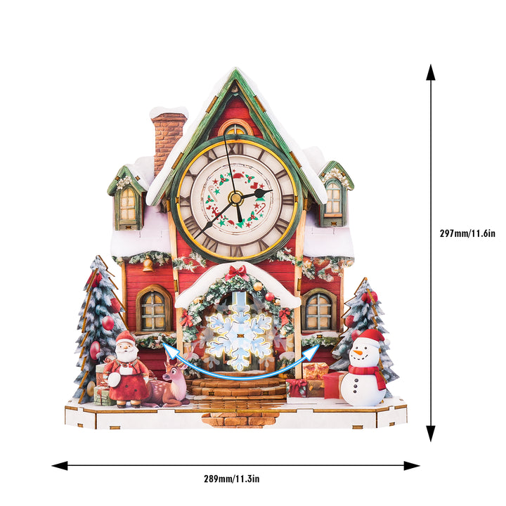 Christmas Wooden Puzzle Clock, DIY Craft Kit