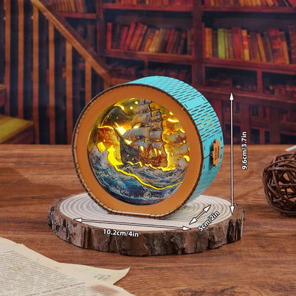 3D Wooden Puzzle Night Light, DIY kits for adults