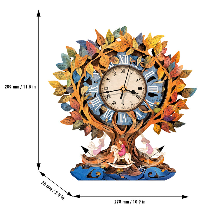 Tree of Life 3D Wooden Puzzle Clock, Gift  for DIY Lovers, Home Decor