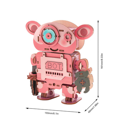 Benny Bear Robot - STEM Wooden DIY Recorder Kit for Kids