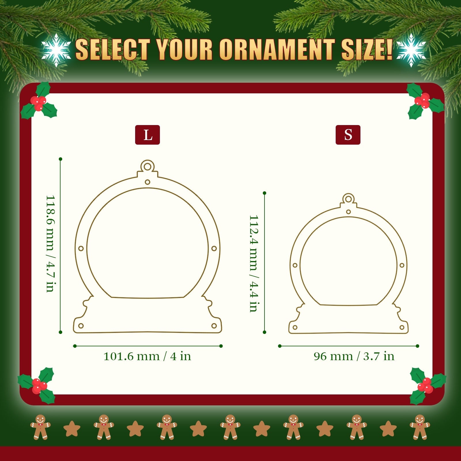 Christmas Snow Globe Ornament - Gingerbread Man