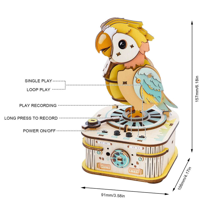 Cute Parrot - STEM Wooden DIY Recorder Kit for Kids
