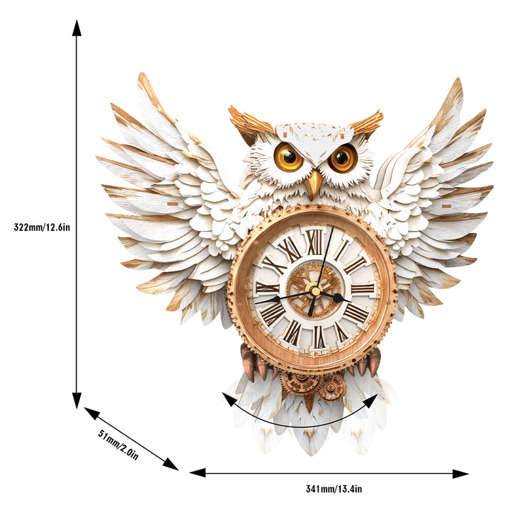 Snowy Owl DIY Wooden Clock, 3D Puzzle Craft Kit