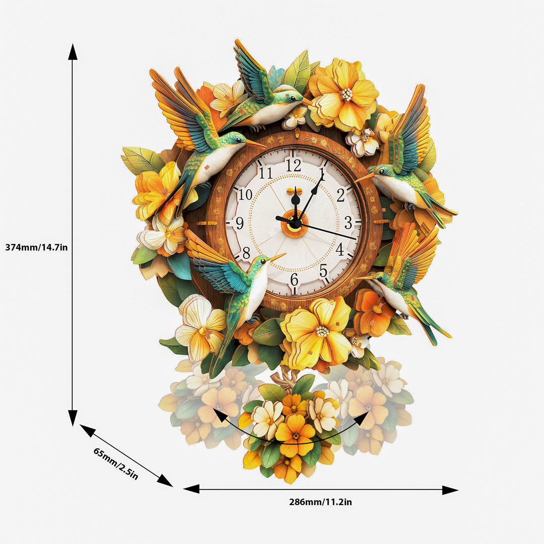 Garden Wingbeats DIY Wooden Clock, 3D Puzzle Craft Kit