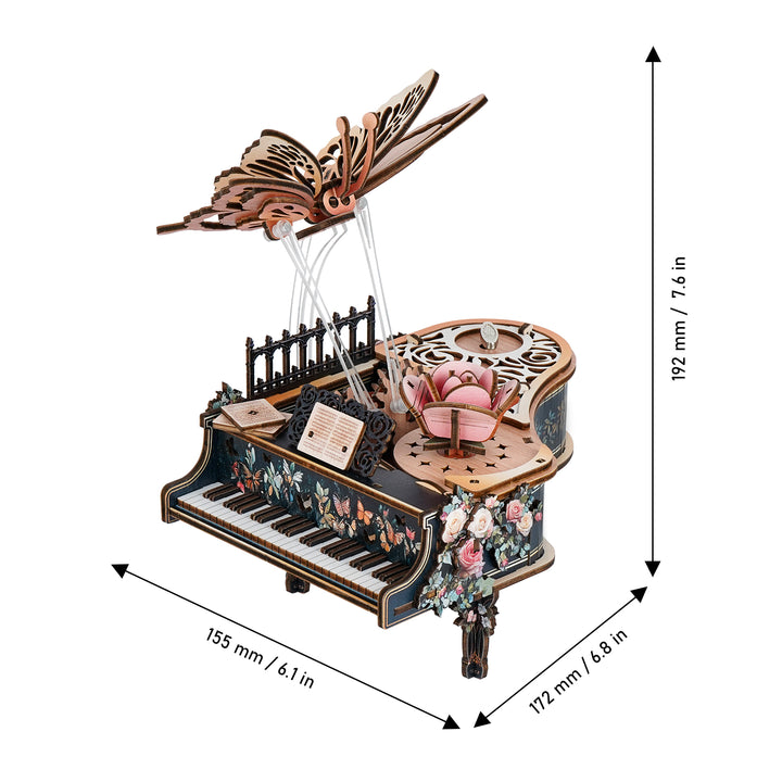Waltz of Butterfly Mechanical DlY Kit, 3D Wooden Music Box