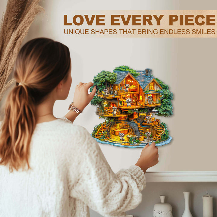 Raccoon House Wooden Jigsaw Puzzle