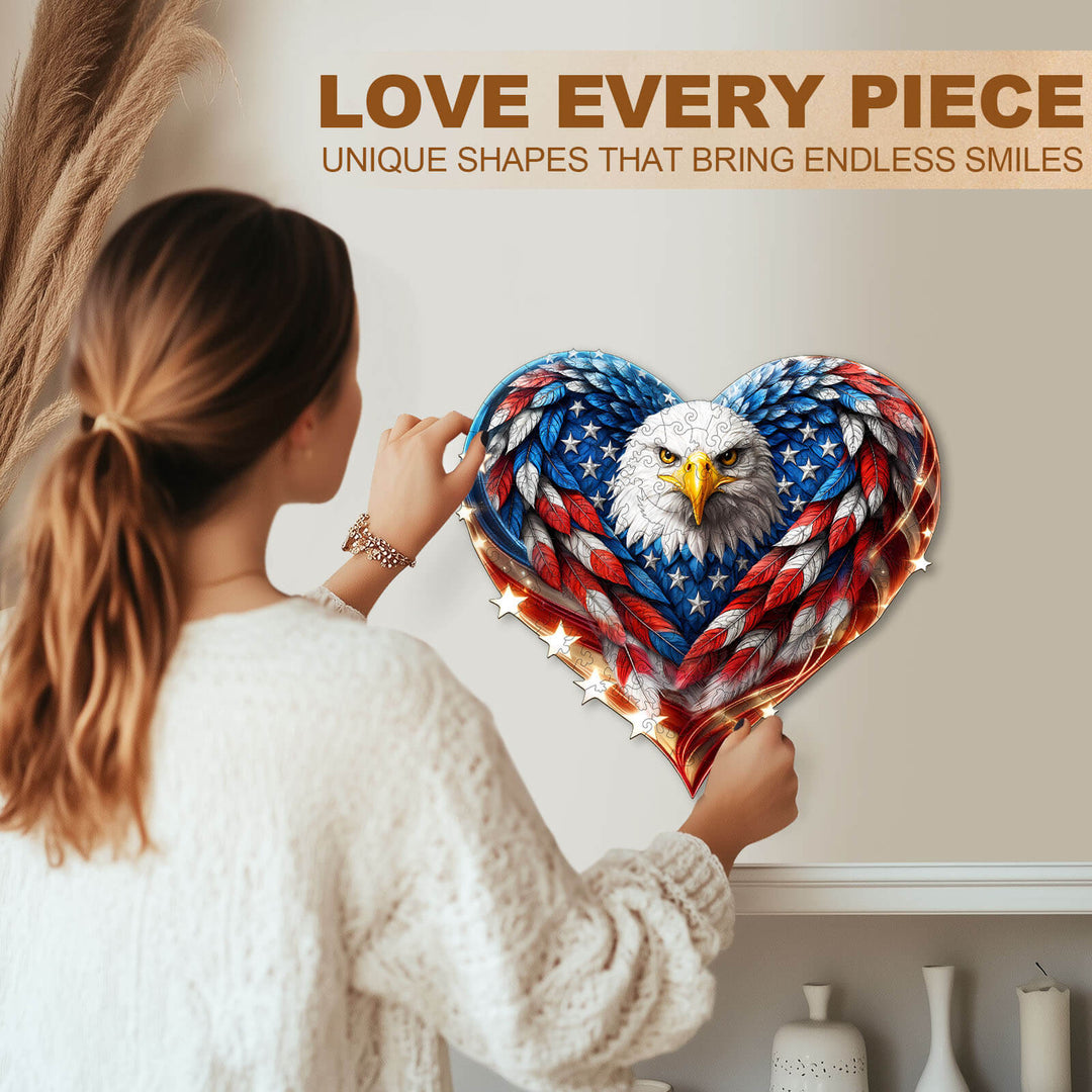 Patriotic Eagle-2 Wooden Jigsaw Puzzle