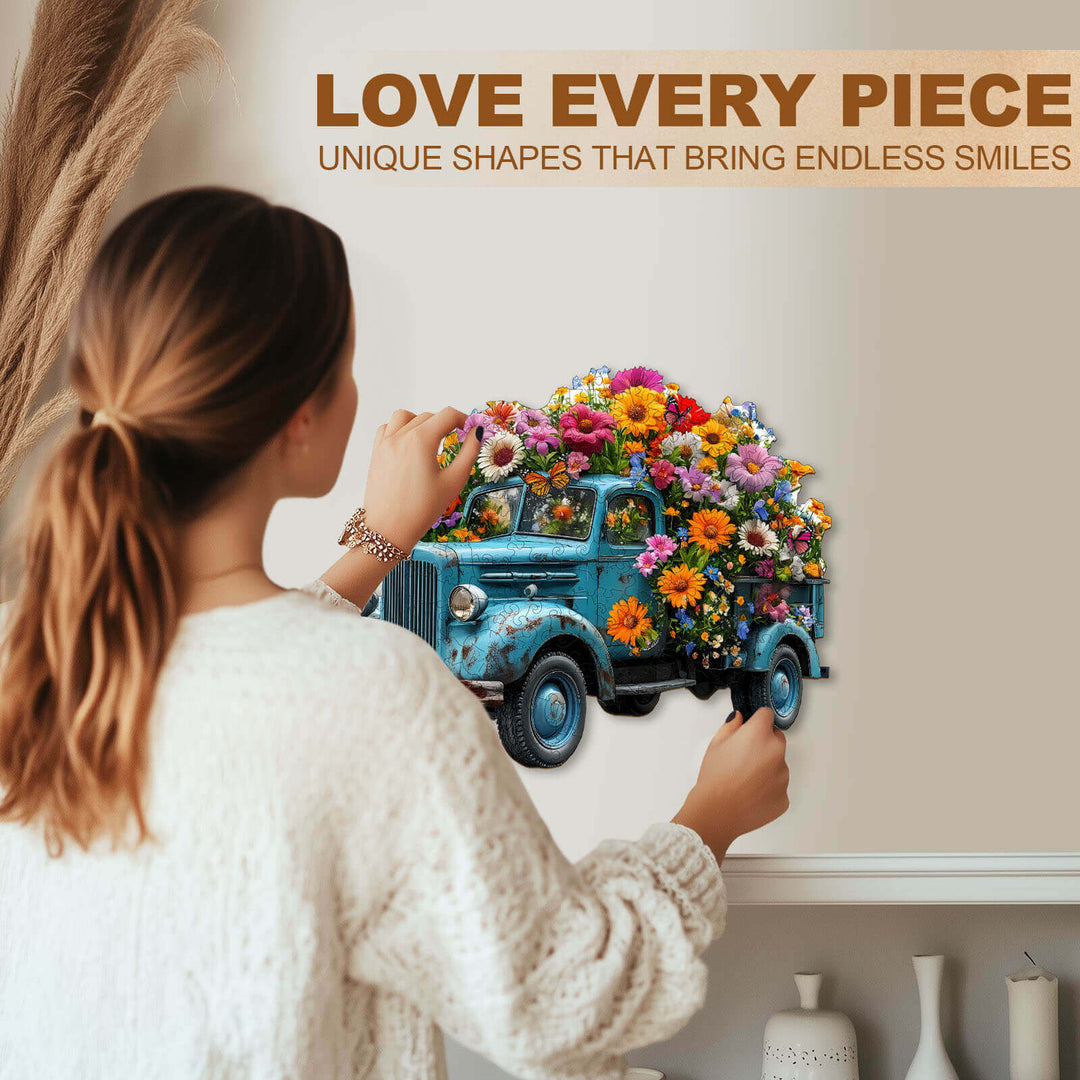 Flower Truck Wooden Jigsaw Puzzle
