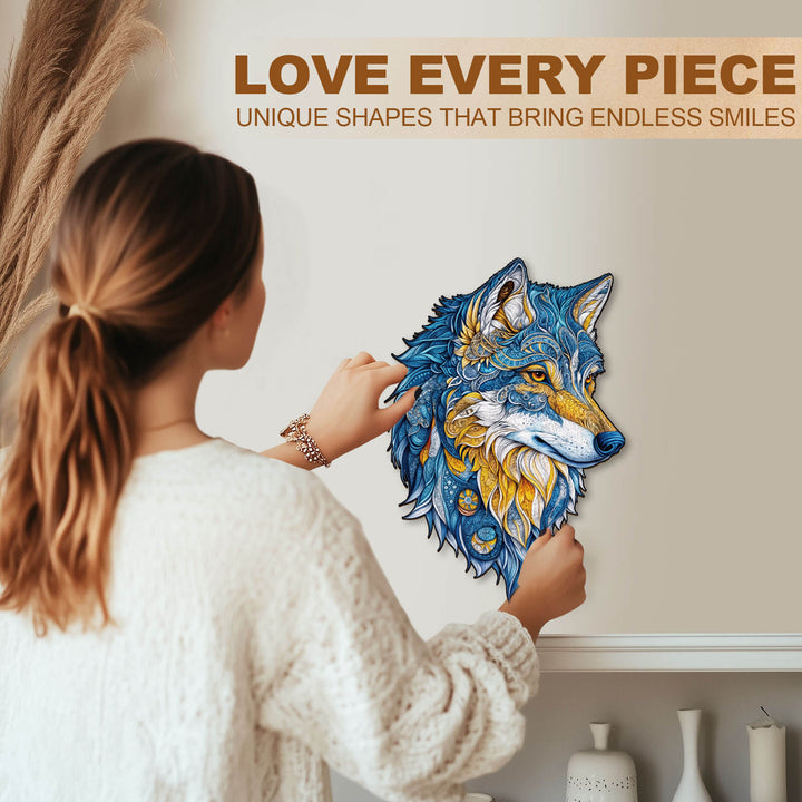 Vivid wolf Wooden Jigsaw Puzzle