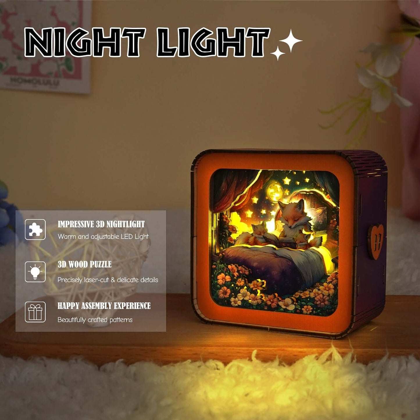 Bedtime Stories - 3D Wooden Puzzle Night Light