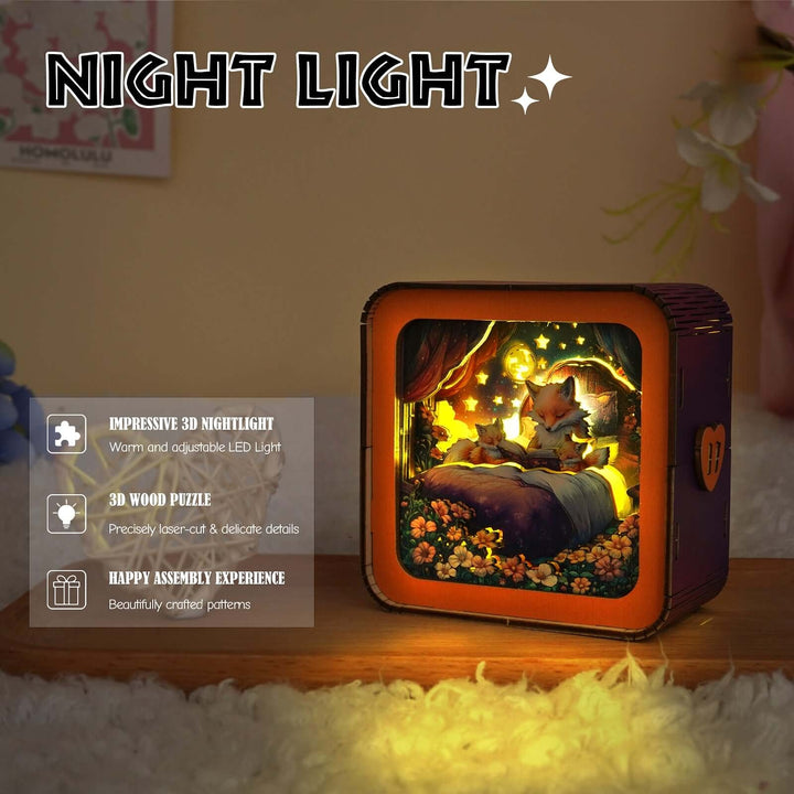 Bedtime Stories - 3D Wooden Puzzle Night Light Kit
