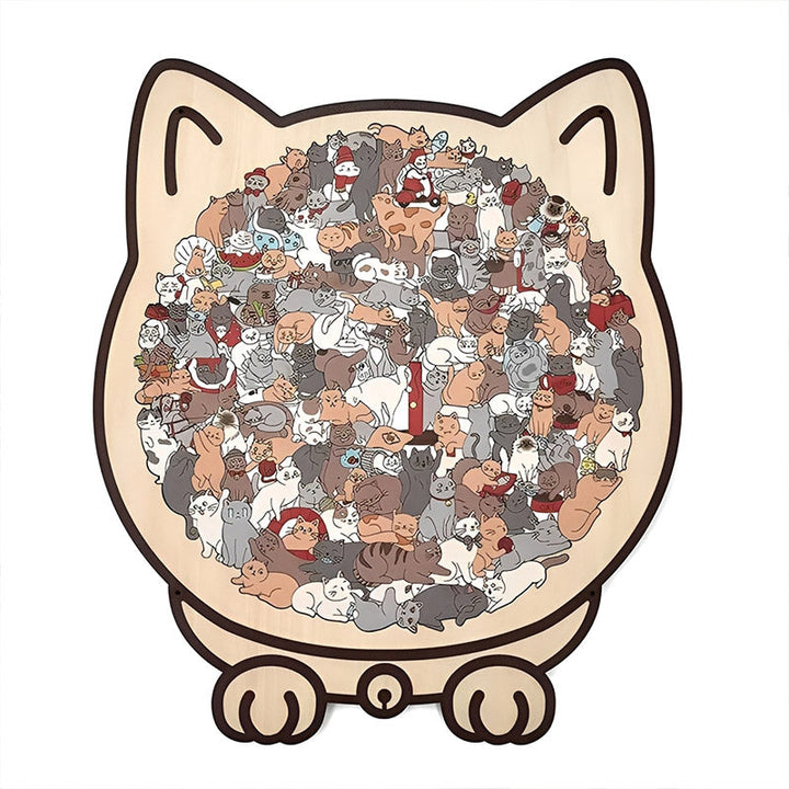Colorful Cat/Dog Shaped Wooden Jigsaw Puzzle