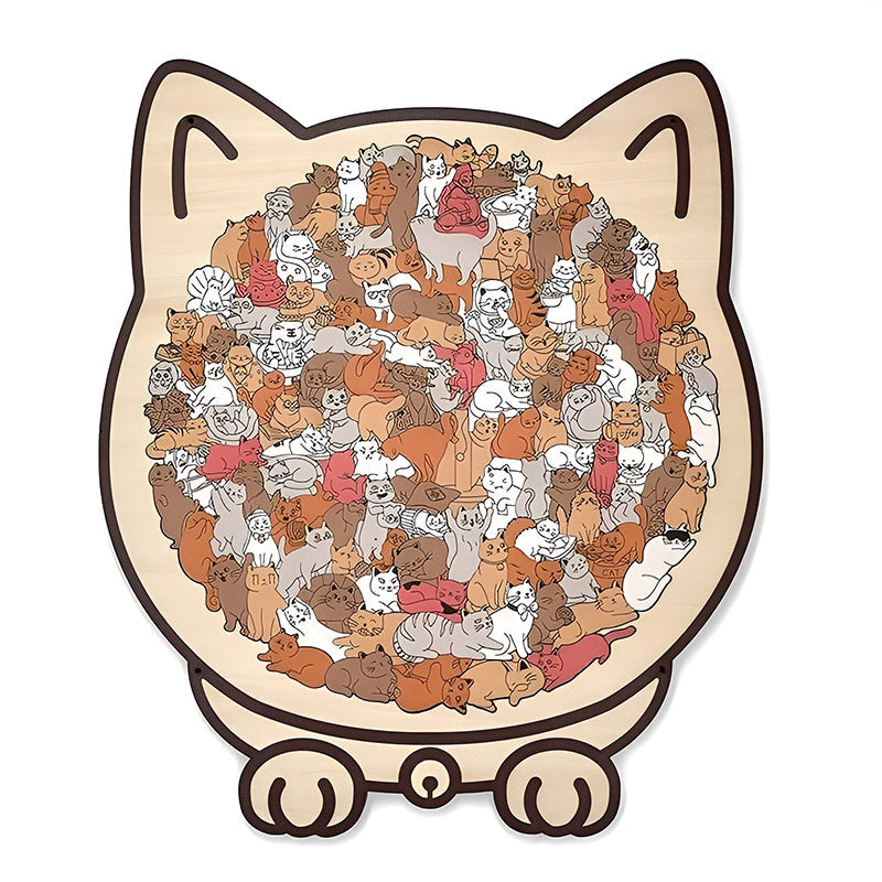 Colorful Cat/Dog Shaped Wooden Jigsaw Puzzle