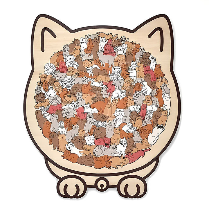 Colorful Cat/Dog Shaped Wooden Jigsaw Puzzle