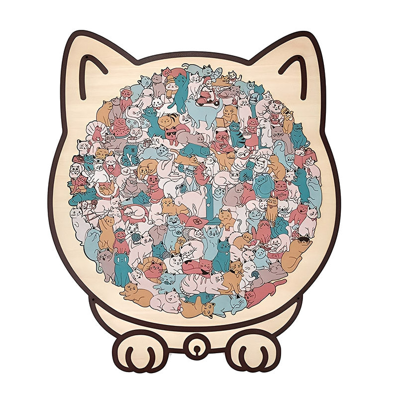 Colorful Cat/Dog Shaped Wooden Jigsaw Puzzle