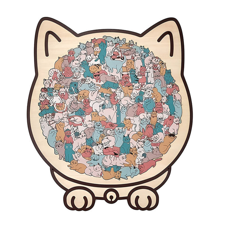 Colorful Cat/Dog Shaped Wooden Jigsaw Puzzle